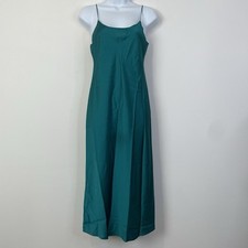 J. Crew Gwyneth Satin Slip Midi Dress Emerald Green Size 00 BV496