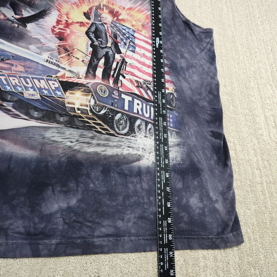 Camisa Donald Trump Hombres Grande La Montaña Camiseta sin Mangas Bandera de Estados Unidos Hacer América Grande Foto 3 de 4