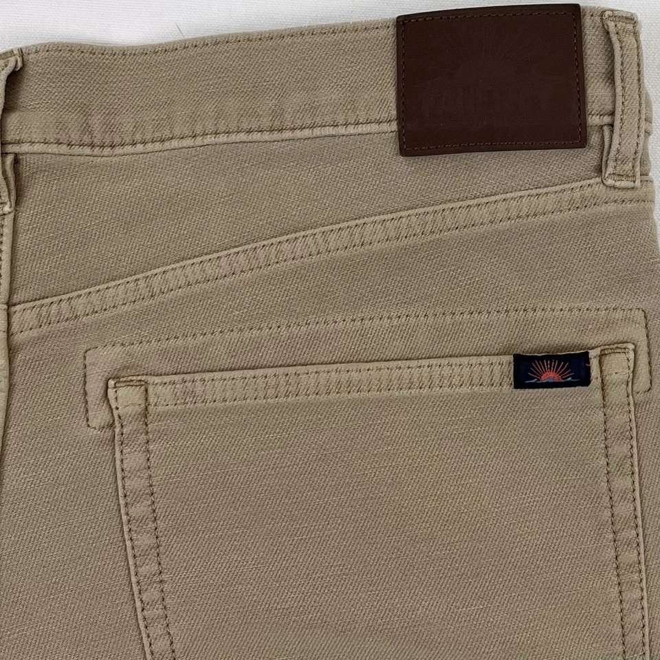 Pantalones chinos Faherty elásticos de felpa de 5 bolsillos para hombre talla 33x30 caqui desierto $198 Foto 3 de 4
