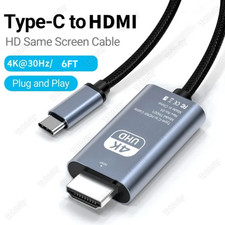 Type C to HDMI Cable USB C HDTV Mirroring Cord For iPhone 17 16 15 iPad Android