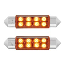 2 Pack Festoon Amber 8 Smd High Power Led 211-2 Light Bulb Interior Dome Light