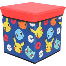 POUF POKÉMON PIKACHU CONTENITORE MULTIFUNZIONE PORTA OGGETTI PER SEDERSI 30 CM
