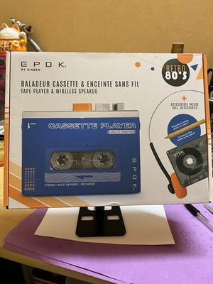  EPOK PORTABLE CASSETTE PLAYER WALKMAN COMPLETE BOX SET RETRO 80 S LIKE NEU