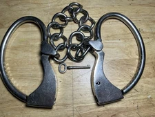 Antique Tower Double Lock Leg Irons with Key