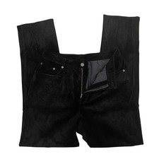 Ralph Lauren Suede Pants 10  Black Genuine Leather, Premium Hardware, Vintage