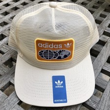 Adidas Originals Globe Box Logo A Frame Mesh Back Trucker Snapback Hat