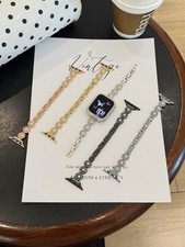 Slim Metal Strap for Apple Watch Series 10 9 8 7 6 5 Ultra 2 Bling Diamond Band