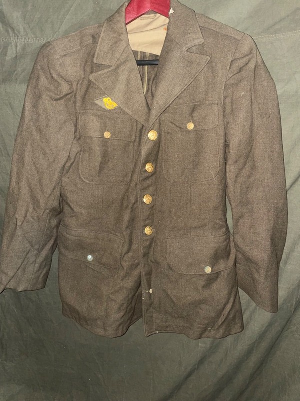 Original WW2 Era U.S. Army Class A Uniform Jacket Wool Ruptured Duck Sz 38R