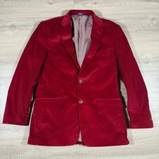 Saddlebred Red Corduroy Blazer Jacket Mens 38R Sport Coat Two Button Lined