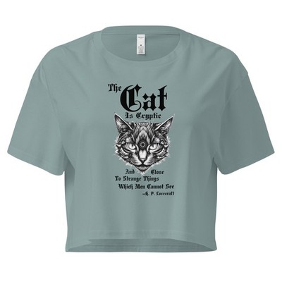 ''Cryptic Cat'' H P Lovecraft Women s crop top Magic Horror Supernatural