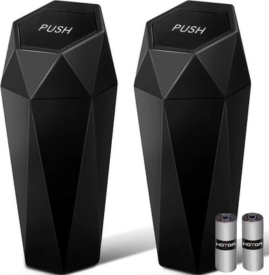 HOTOR Car Trash Can with Lid - 2 Pack, Car Accessories for Interior, Leakproof V