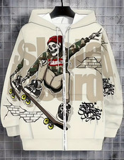 Bold Skull The Skater AOP Zip Up Hoodie Unisex S-5XL