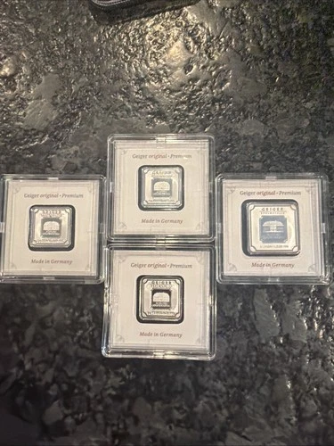 Lot Of 4-  5 Gram Silver Geiger In Assay (20 Grams Total)