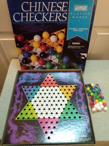 Complete Vintage 1994 Parker Brothers Chinese Checkers With 60 Plastic Marbles