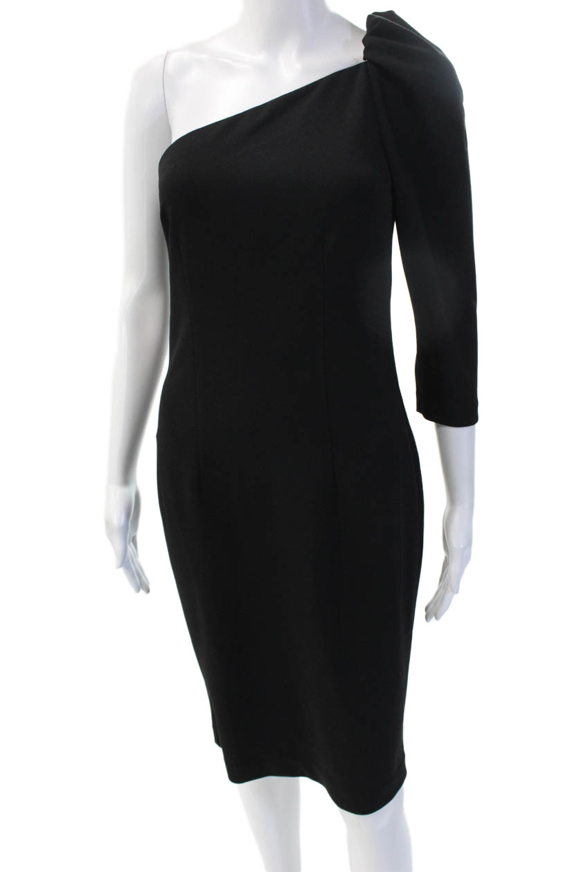 Trina Turk Womens Sheath Dress Black 3/4 Sleeve Zip Size 2Free Shipping in US $100+ Orders | $6.95 Orders Below