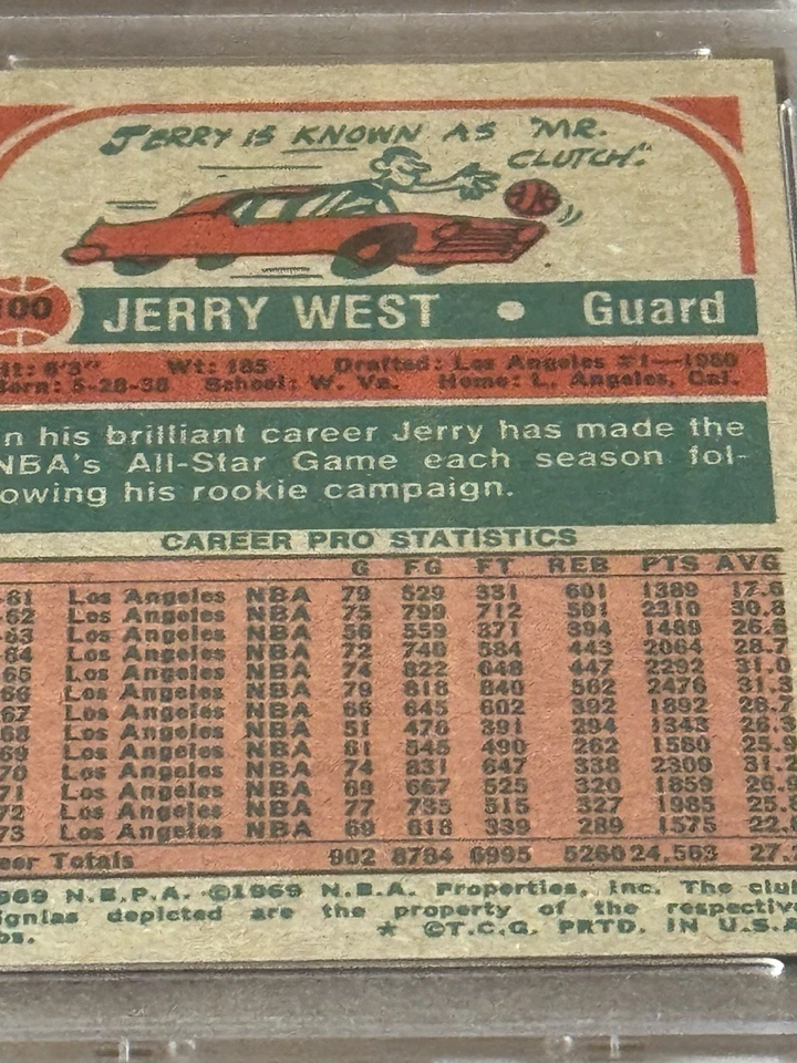 1973 Topps Baloncesto #100 Jerry West PSA 8  Foto 4 de 4