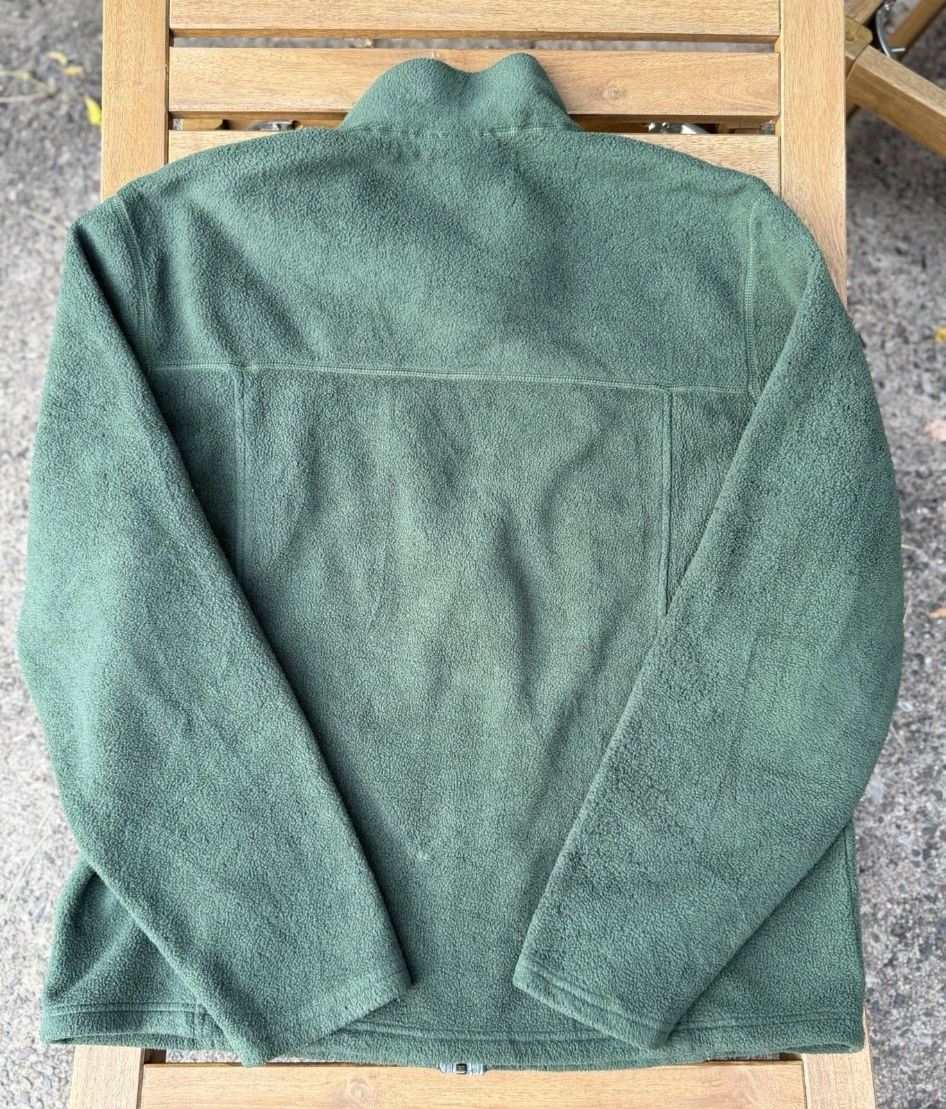 LL Bean Full Zip Fleece Jacket Mens L Forest Green Zip Pockets Outdoor Gorpcore - product detail image 8