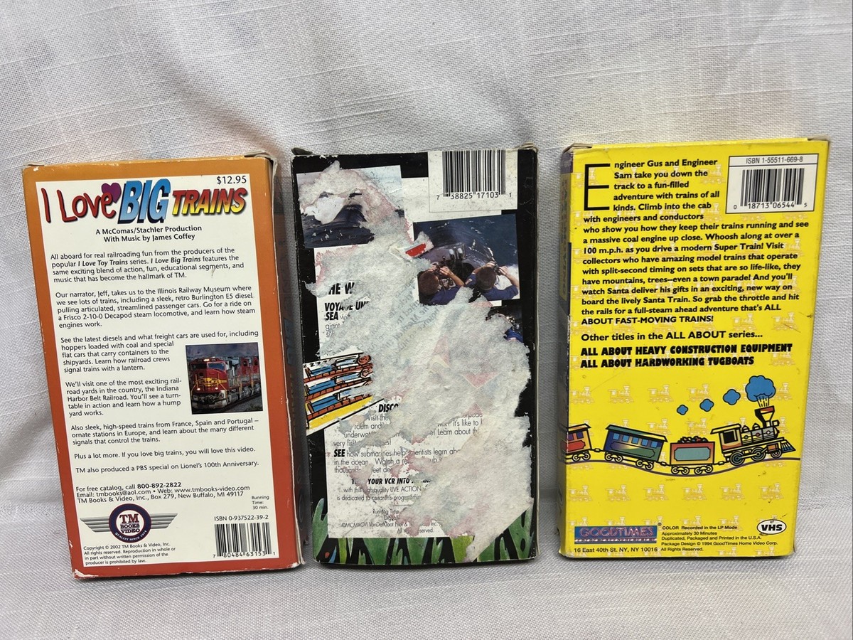 VHS I Love Big Trains, The Big Submarine, Fast-moving Trains Video