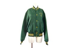 Vintage High School Bomber Jacket Nylon Made in USA Holloway Casa Grande HS Foot