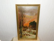 Dipinto "Abenderot Nel Neve Con Fagiani E Castello"!