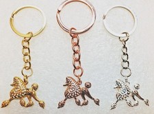 Poodle Dog Key Chain Keyring Rose Gold Silver Gold Gunmetal Black Alloy Jewelry