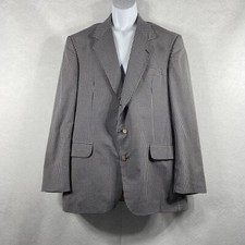 Vintage Orvis Jacket Mens 42L Blue Gray Sport Coat Cotton Check Made In USA