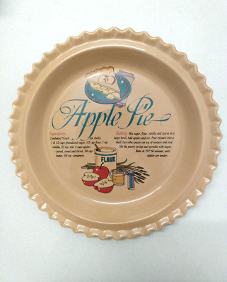 VINTAGE Apple Pie Recipe Plate Dish 11'' Universal Trumps Corp FLAW