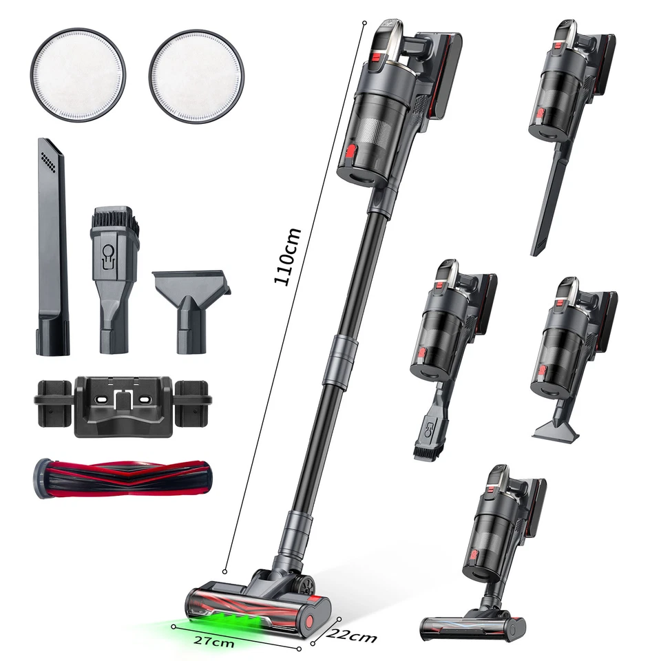 ZMH Akku Staubsauger Kabellos 600W/48Kpa Starke Saugkraft mit Zyklon Anti-Tangle - Bild 2 von 4