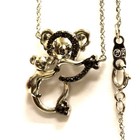 10k white gold .05ct black diamond Koala bear baby pendant necklace 2.6g  — photo 8