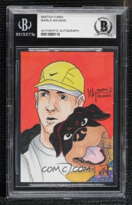 Eminem Slim Shady Triumph The Insult Comic Dog MTV TRL Sketch Card 1/1 BAS