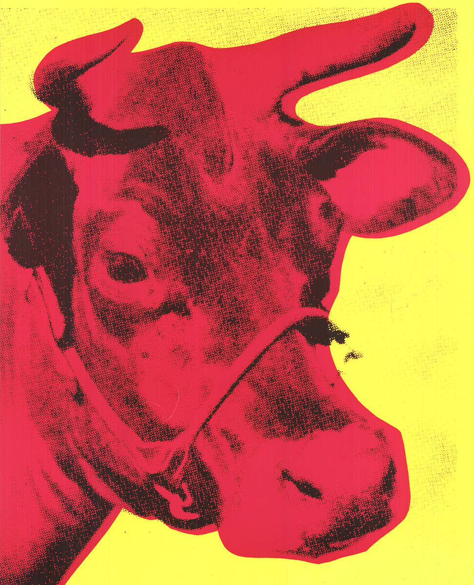 ANDY WARHOL Cow Pink on Yellow, 1966 (small) 33.5