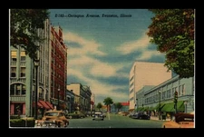 DR JIM STAMPS US POSTCARD ORRINGTON AVENUE VIEW EVANSTON ILLINOIS LINEN