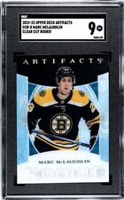 2022-23 UD Artifacts Rookie MARC MCLAUGHLIN BOSTON BRUINS Clear Cut GRADED SGC 9