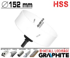 HSS Bi-Metall Lochsäge Ø 152mm Metall Bohrkrone Dosen Fräser Loch Bohrer -PROFI-