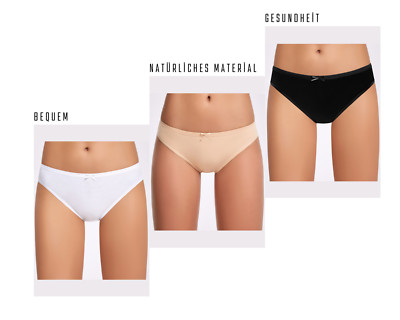 3er 5er Pack Damenslips, %100 Baumwolle Schlüpfer Unterhose, Weiß-Cream, Schwarz