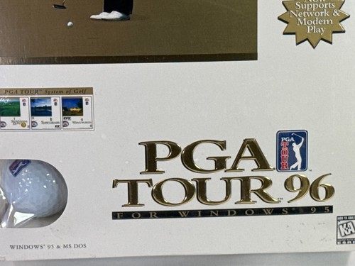A Sports PGA Tour 96 PC Big Box Golf Game 1995 Windows 95 MS-DOS Sealed New - Picture 2 of 7