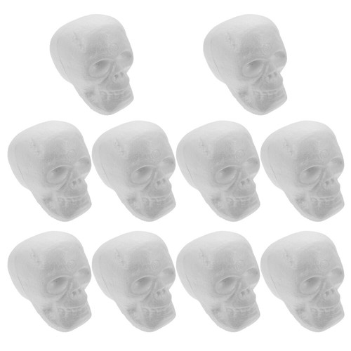 10 Pcs DIY Foam Skull Heads White Embryos Graffiti Ghost Props eBay
