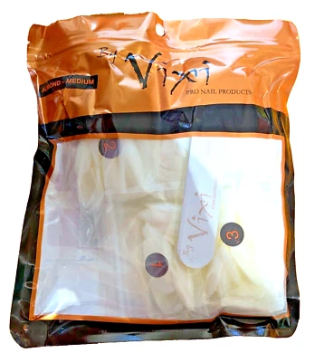 By Vixi Almond Medium Opaque Nails And Nail File 600 Pcs