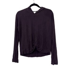 Zella Girls Top Pullover XL 14/16 Purple Twist Hem Hoodie Long Sleeve Casual