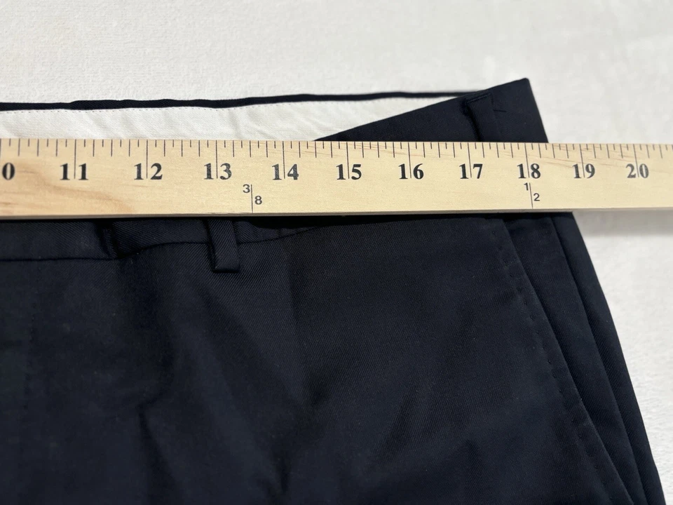 Pantalones Luciano Barbera Para Hombre, Italia 54 EE. UU. 38 Negro Recto, 100% Lana, 670TH3G449 Foto 2 de 4