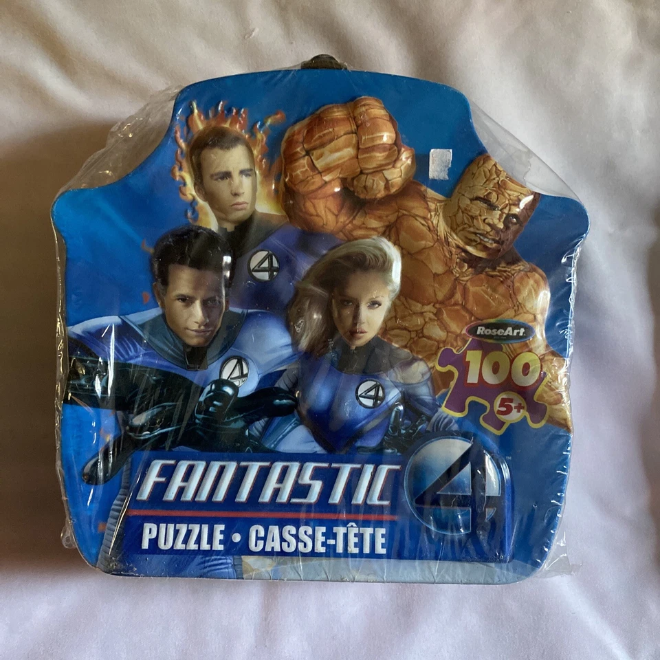 Marvel Fantastic 4 Puzzle 100 Piezas Sellado En Caja De Lata Jessica Alba 16.25 X 11.5 Aleta Foto 2 de 4