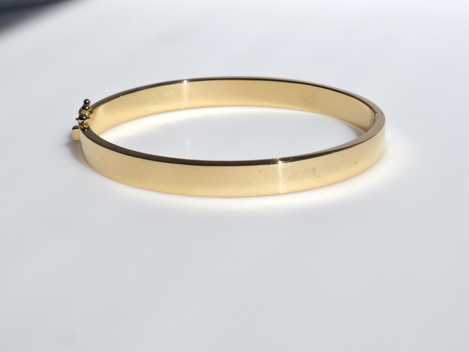 Handmade Plain Bangle Bracelet - 14K Solid Gold |… - image 2
