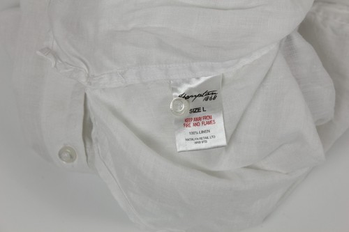 Herrenhemd J Hampton & Sons Größe Large reines Leinen weiß Artikel - Bild 10 von 11