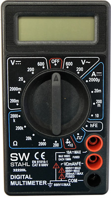 SW-Stahl 32220L Digital Multimeter 600 V LCD Spannungstester Stromtester
