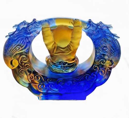 LIULIGONGFANG Crystal Glass 'Glorious Baby Doll' Figurine Ltd Ed Signed Numbered - Picture 2 of 8