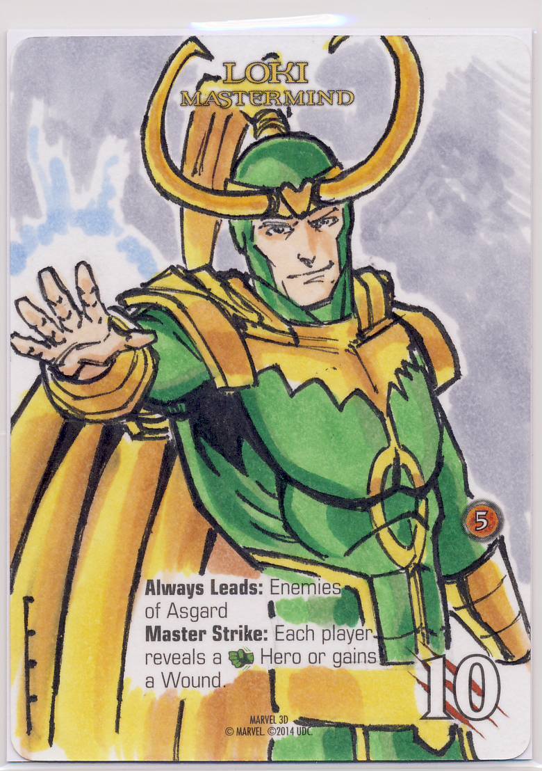 2015 Marvel 3D Legendary DBG Playable Sketch Card Loki Fournier | eBay