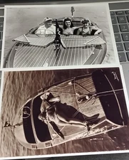 2 CHRIS CRAFT PINUP SUNBATHING FROM OLD POSTCARD PHOTOS 5x7 REPRINT