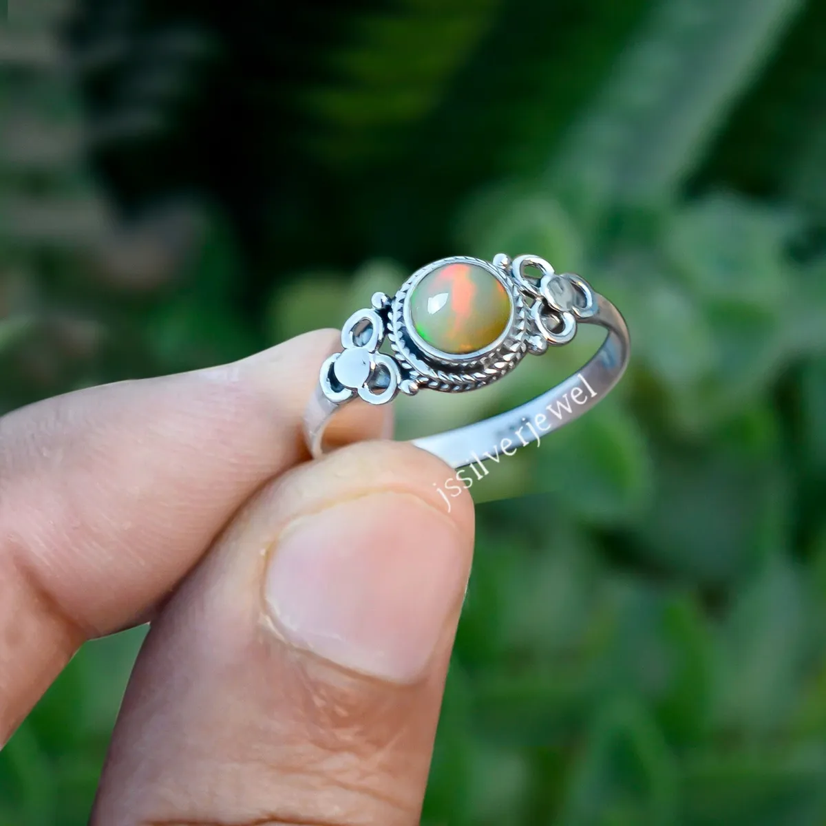 Exquisite Round Cut White Fire Opal Stone 925 Sterling Silver Flower Opal  Rings - Walmart.com