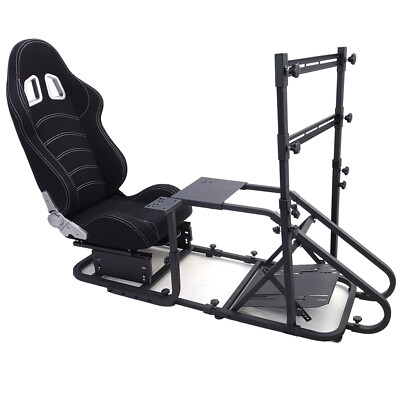Sim Rig 2 mit Sitz Cockpit Monitor Gestell Renn Racing Simulator für PS5 Xbox PC