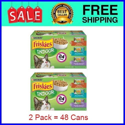 Purina Friskies indoor Wet Cat Food Variety Pack, 5.5 oz 48 Cans 2 pack